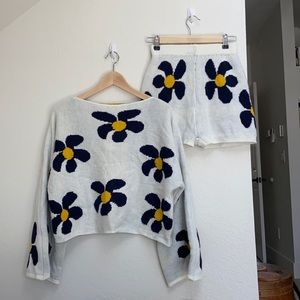 Flower knit short set🌼
